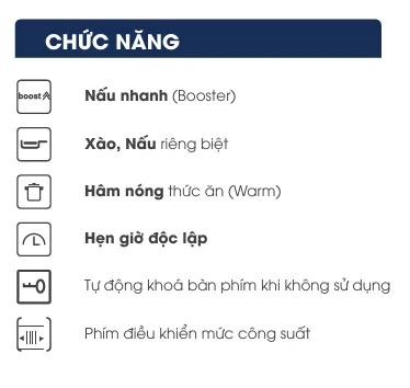 Chức năng Bếp từ đôi VG-T69 HP